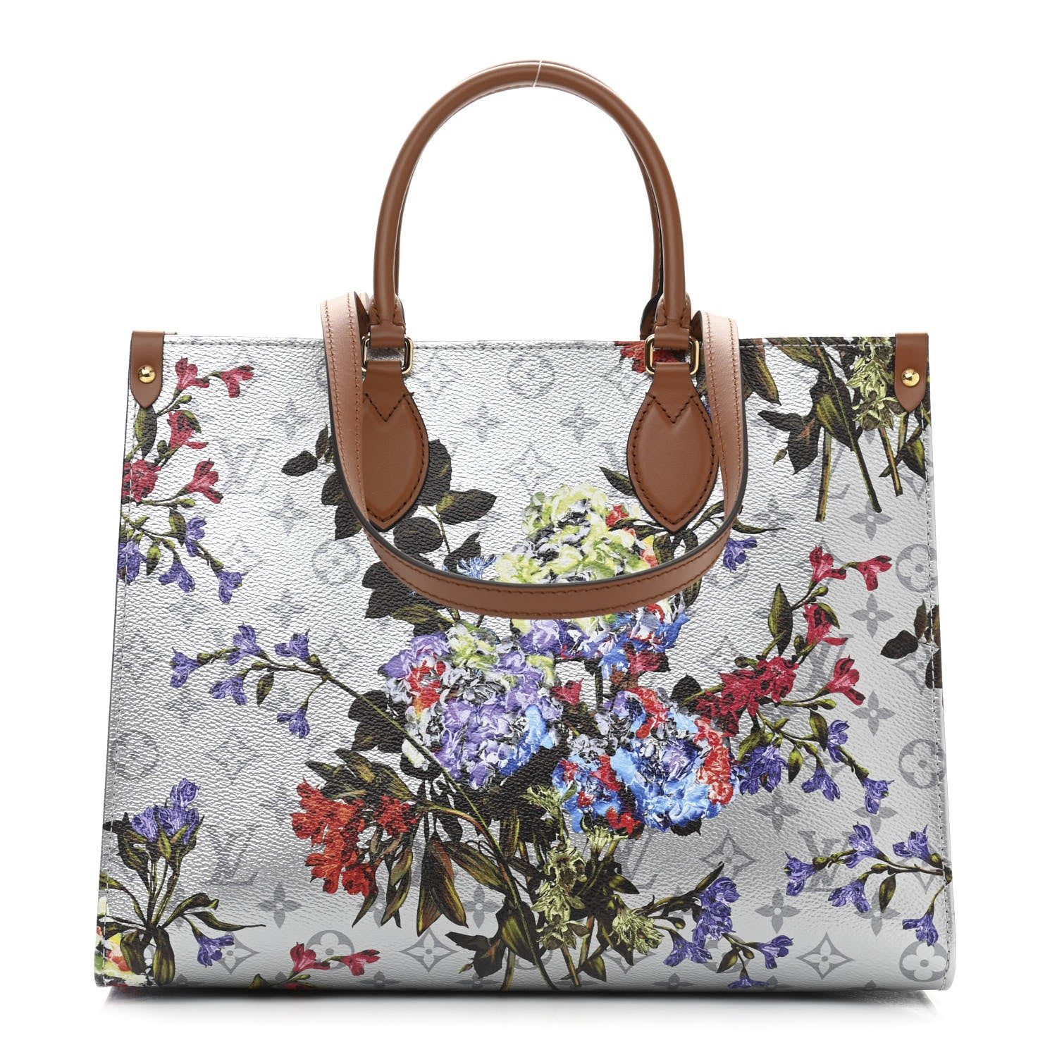 Louis Vuitton Metallic Monogram LV Garden OnTheGo MM Silver 1 of 9