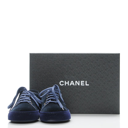 Chanel Velvet CC Sneakers 37 Navy 9 of 9
