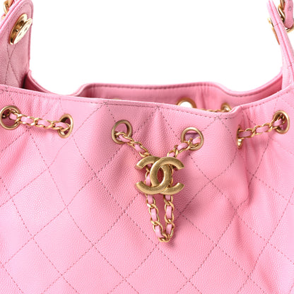 Chanel Caviar Quilted Mini Chanel 25 Handbag Pink 8 of 10