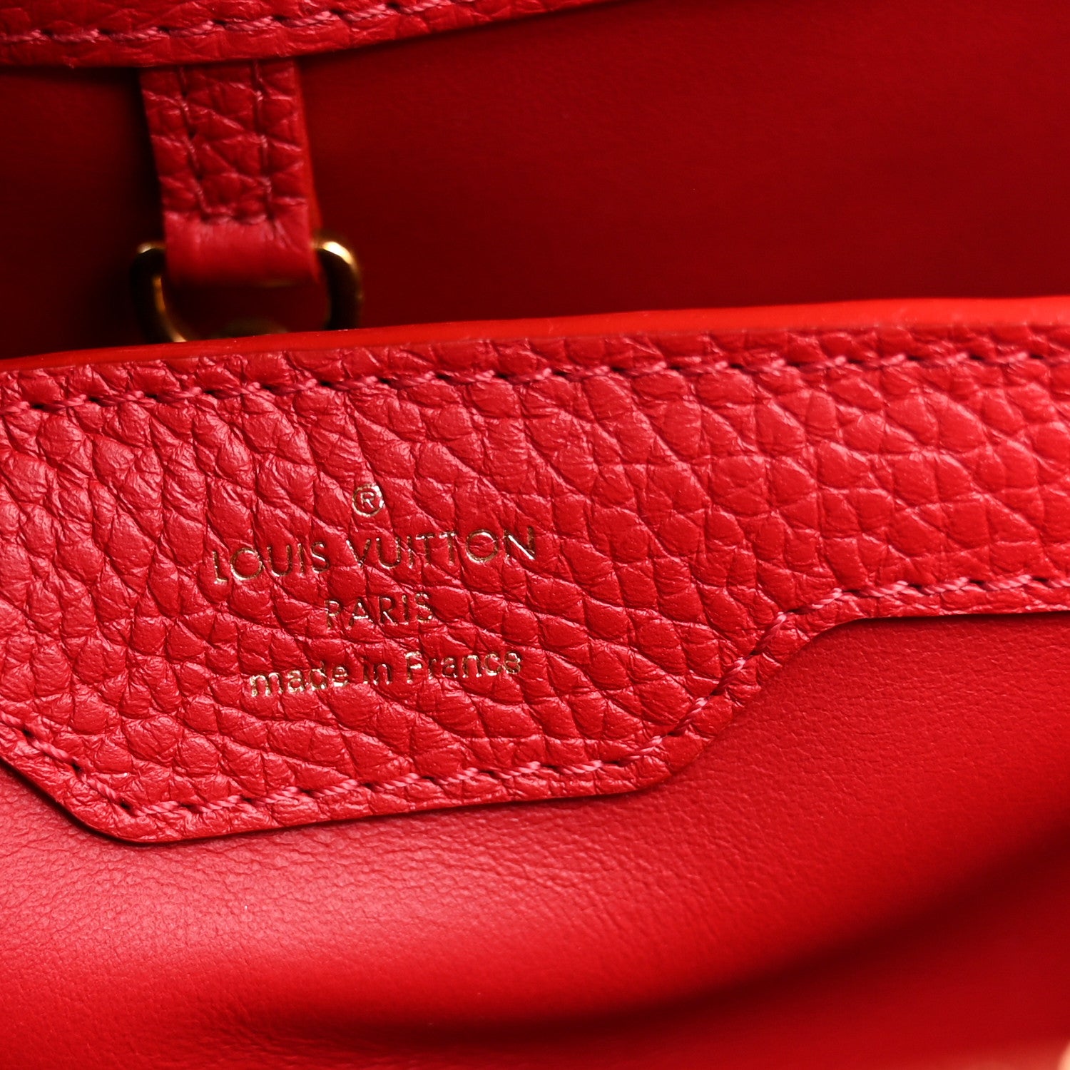 Louis Vuitton Taurillon Capucines PM Rubis 6 of 10