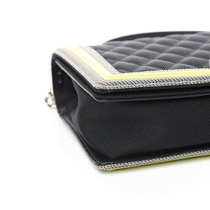 Chanel Canvas Quilted New Medium Fluo Boy Flap Black Grey Yellow 7 of 9