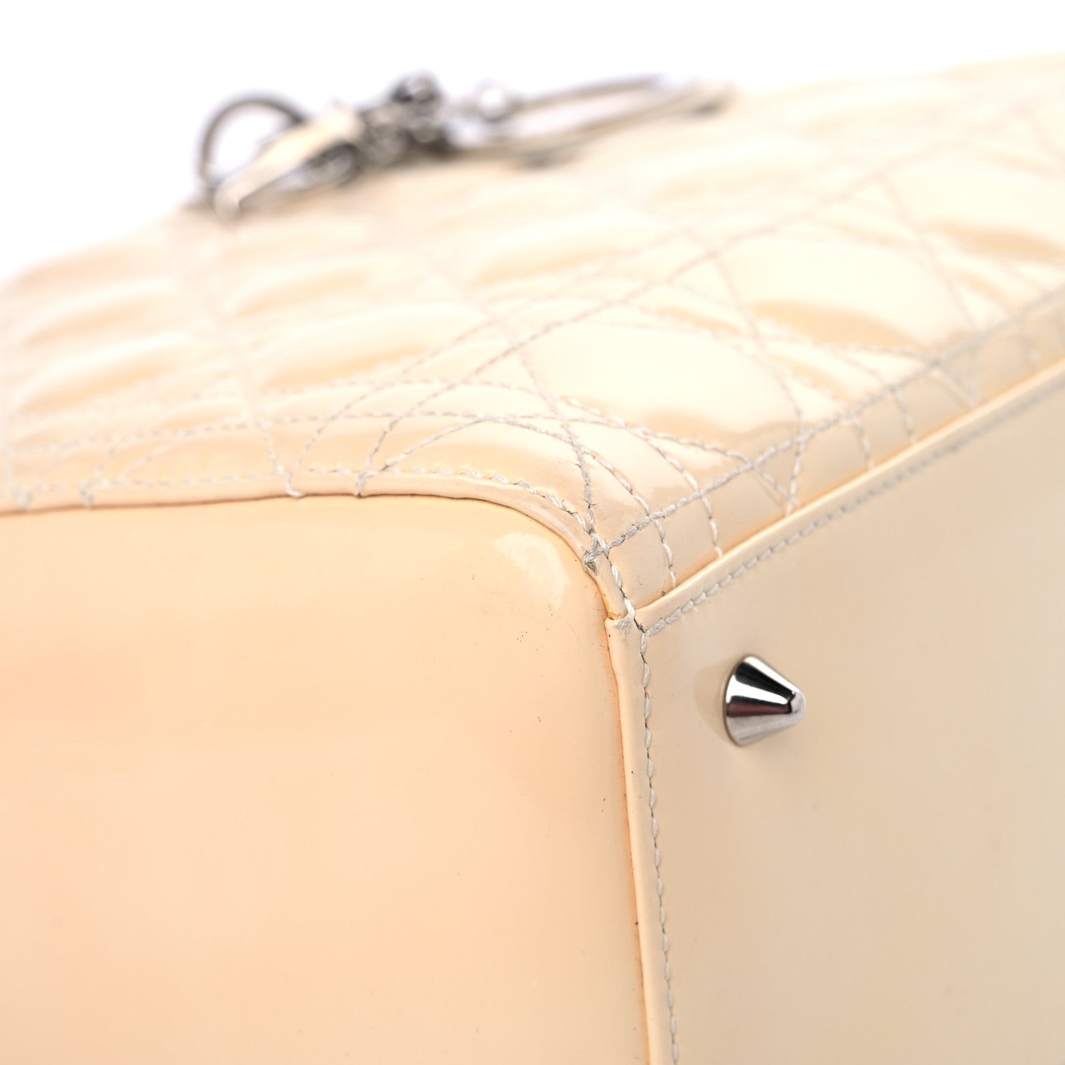 Christian Dior Patent Cannage Medium Lady Dior Beige 9 of 16