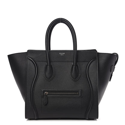 Celine Drummed Calfskin Mini Luggage Black 1 of 10