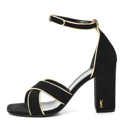 Saint Laurent Suede Babies Sandals 37 Black 1 of 8