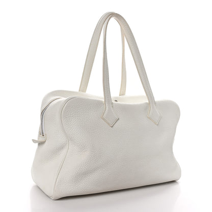 Hermes Taurillon Clemence Victoria II 35 White 3 of 13