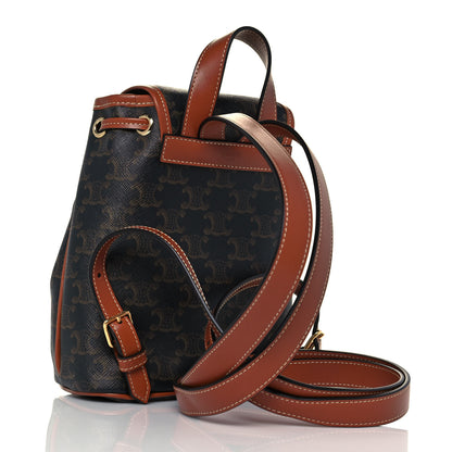 Celine Triomphe Canvas Calfskin Mini Folco Backpack Tan 3 of 12