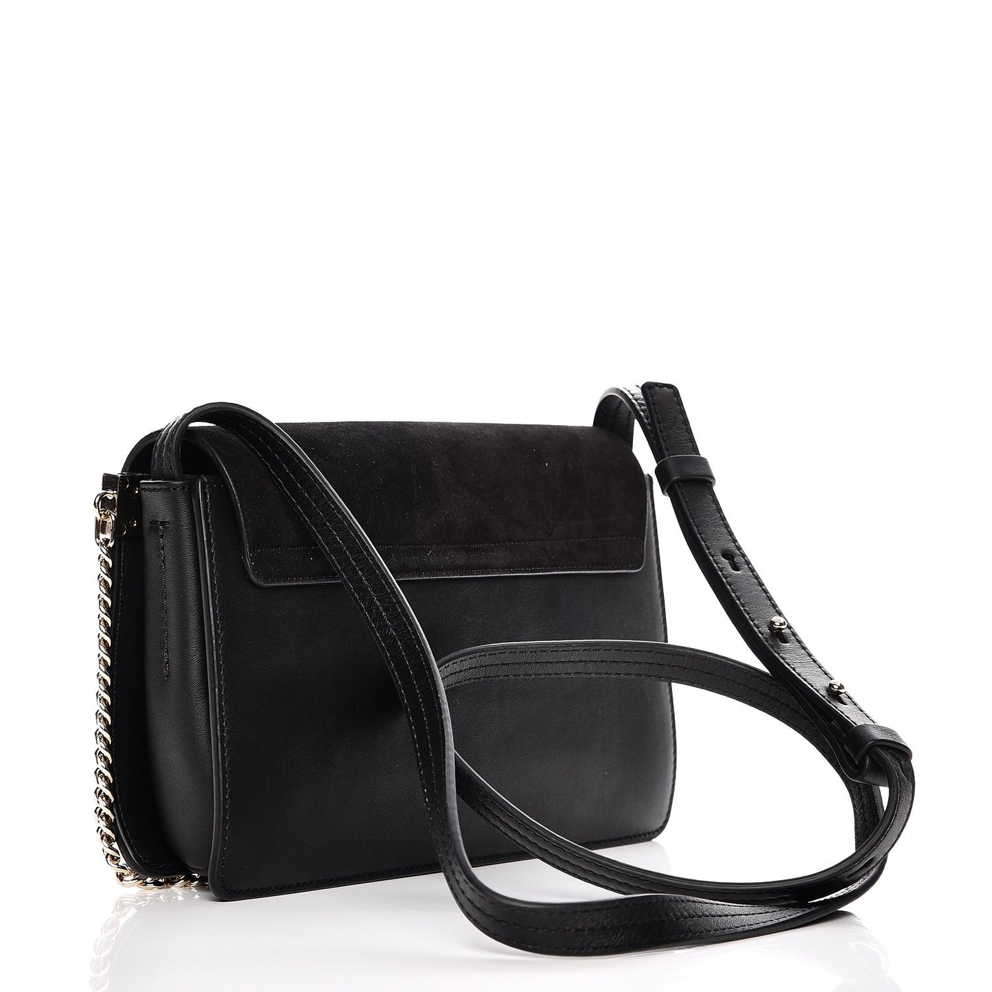 Suede Calfskin Small Faye Shoulder Bag Black