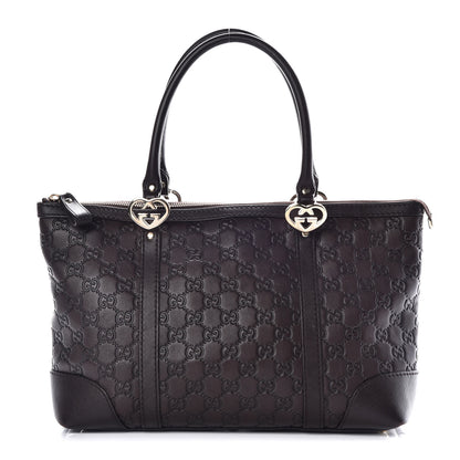 Gucci Guccissima Small Lovely Heart Tote Chocolate 1 of 11