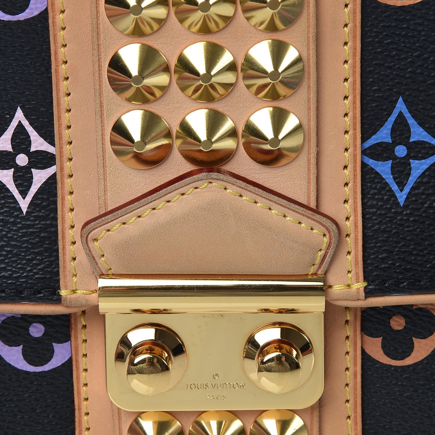 Louis Vuitton Monogram Multicolor Courtney Clutch Black 10 of 10