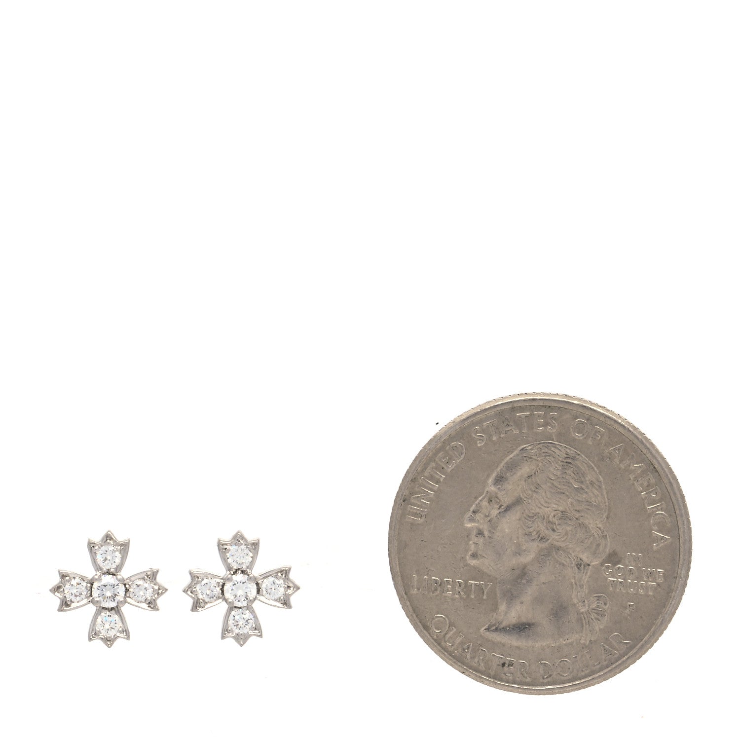 Tiffany Platinum Diamond Floret Stud Earrings 2 of 6