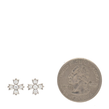 Tiffany Platinum Diamond Floret Stud Earrings 2 of 6
