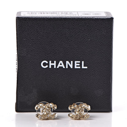 Chanel Crystal CC Earrings Gold 5 of 5