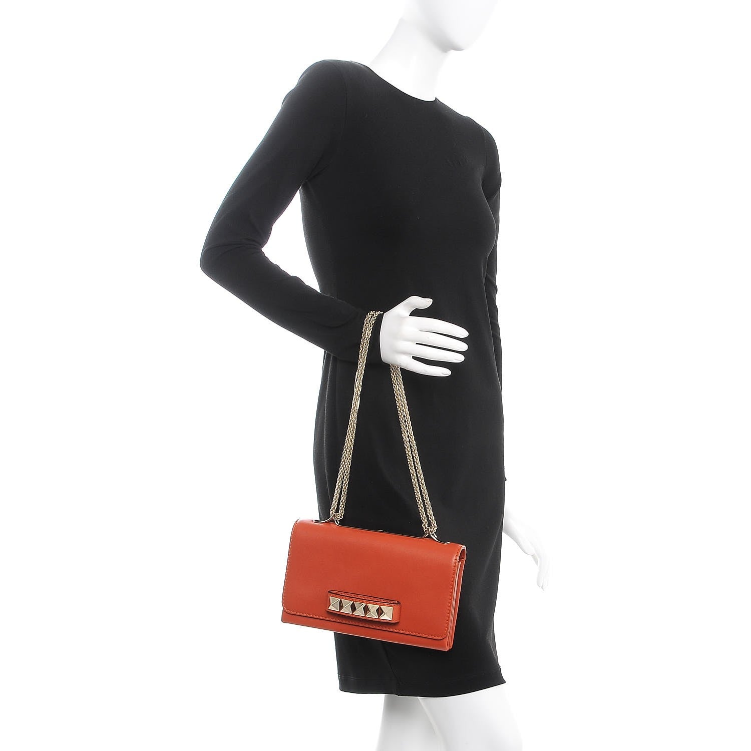 Valentino Garavani Nappa Va Va Voom Shoulder Bag Orange 2 of 9