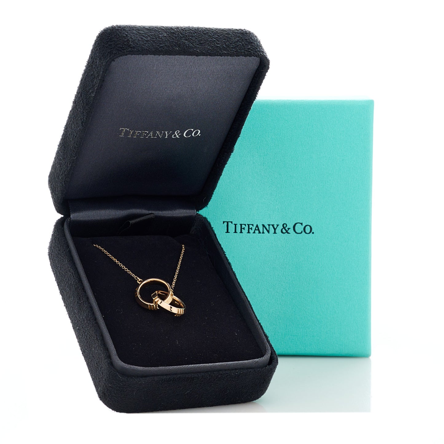 18K Yellow Gold Interlocking Atlas Open Pendant Necklace