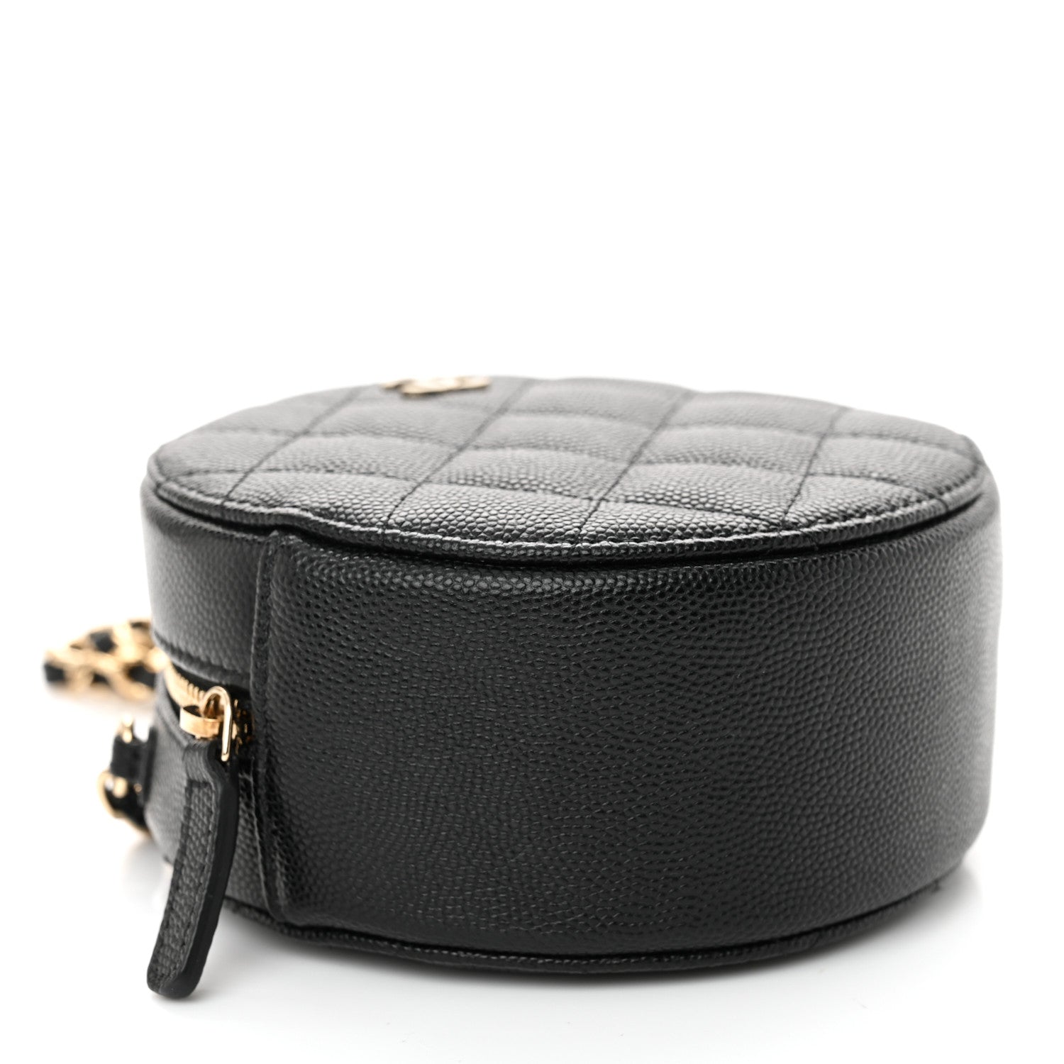 Chanel Caviar Quilted Round Clutch With Chain  Black 4 of 11