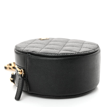 Chanel Caviar Quilted Round Clutch With Chain  Black 4 of 11