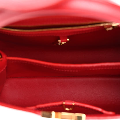 Louis Vuitton Taurillon Capucines PM Scarlet 5 of 16