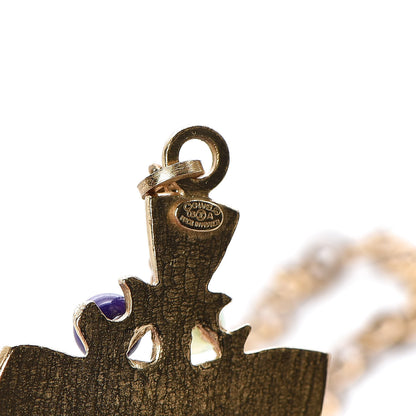 Chanel Gripoix CC Cross Pendant Necklace Gold 5 of 6