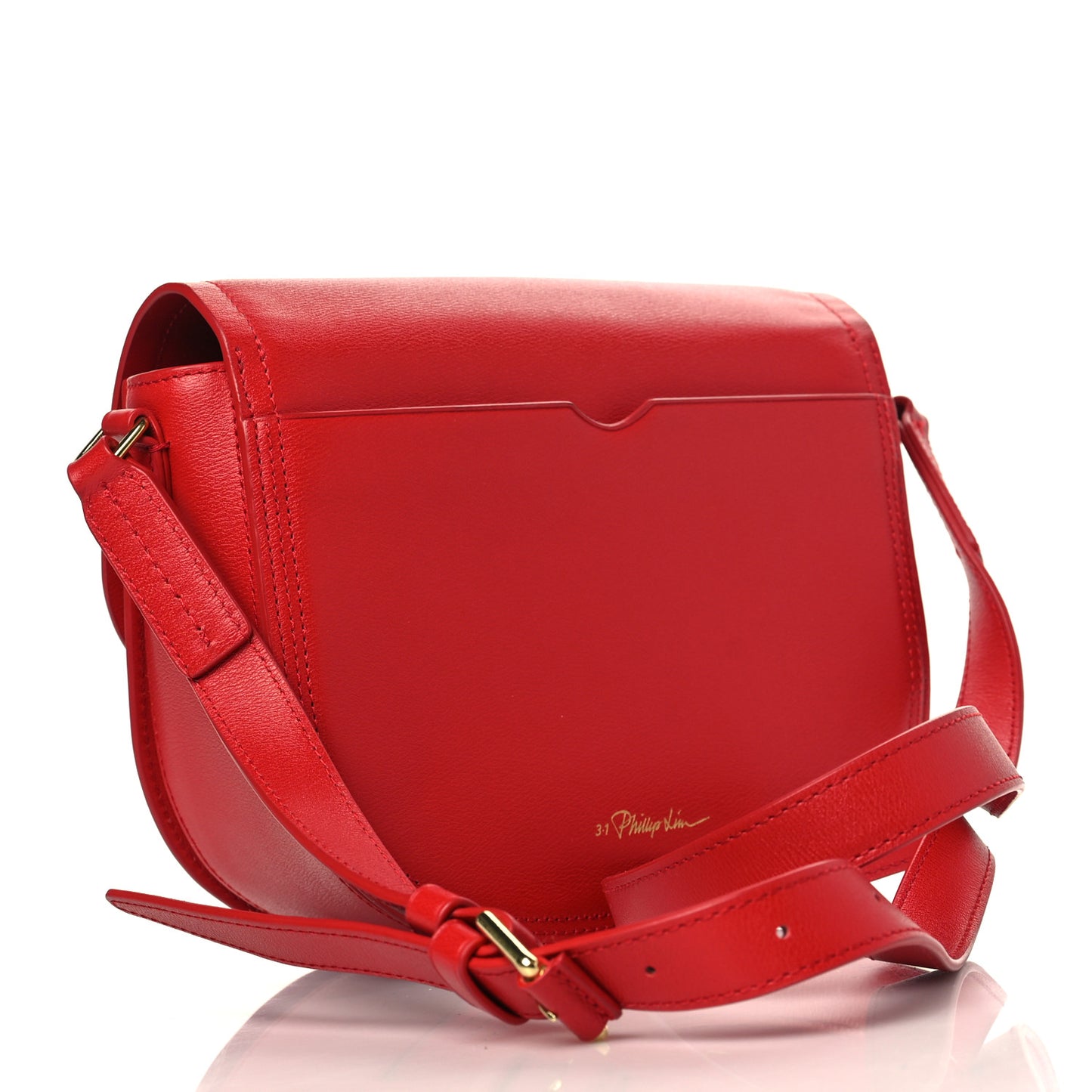 Calfskin Mini Pashli Saddle Belt Bag Red