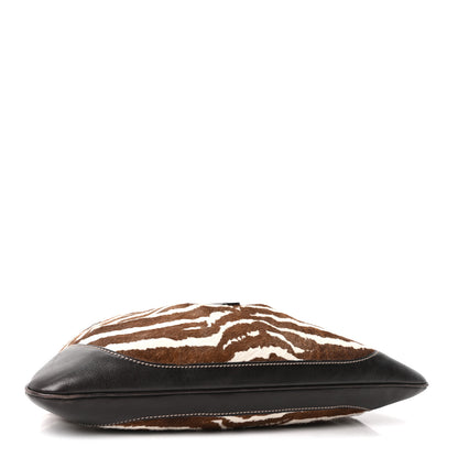 Gucci Pony Hair Zebra Print Medium Jackie O Bouvier Hobo Brown 4 of 10