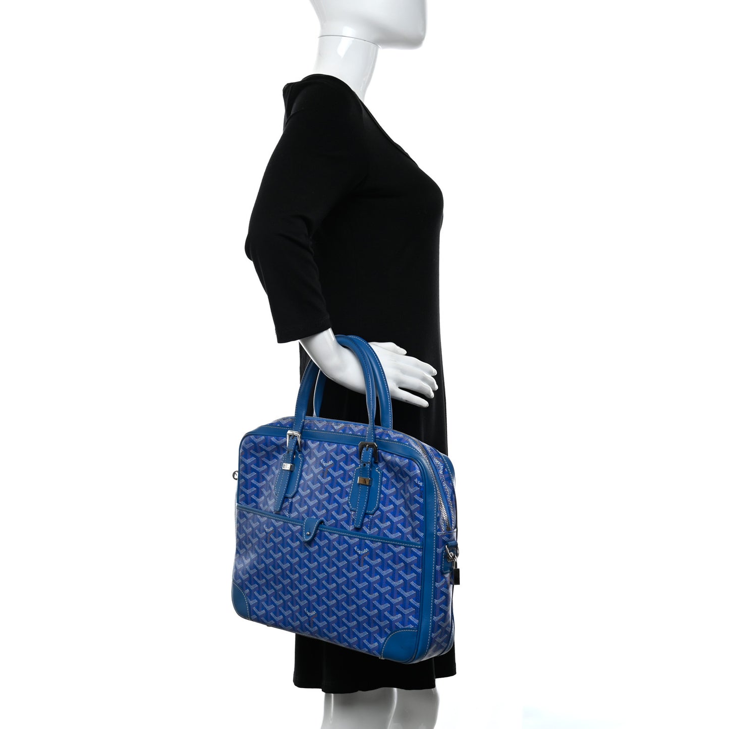 Goyardine Ambassade PM Briefcase Sky Blue