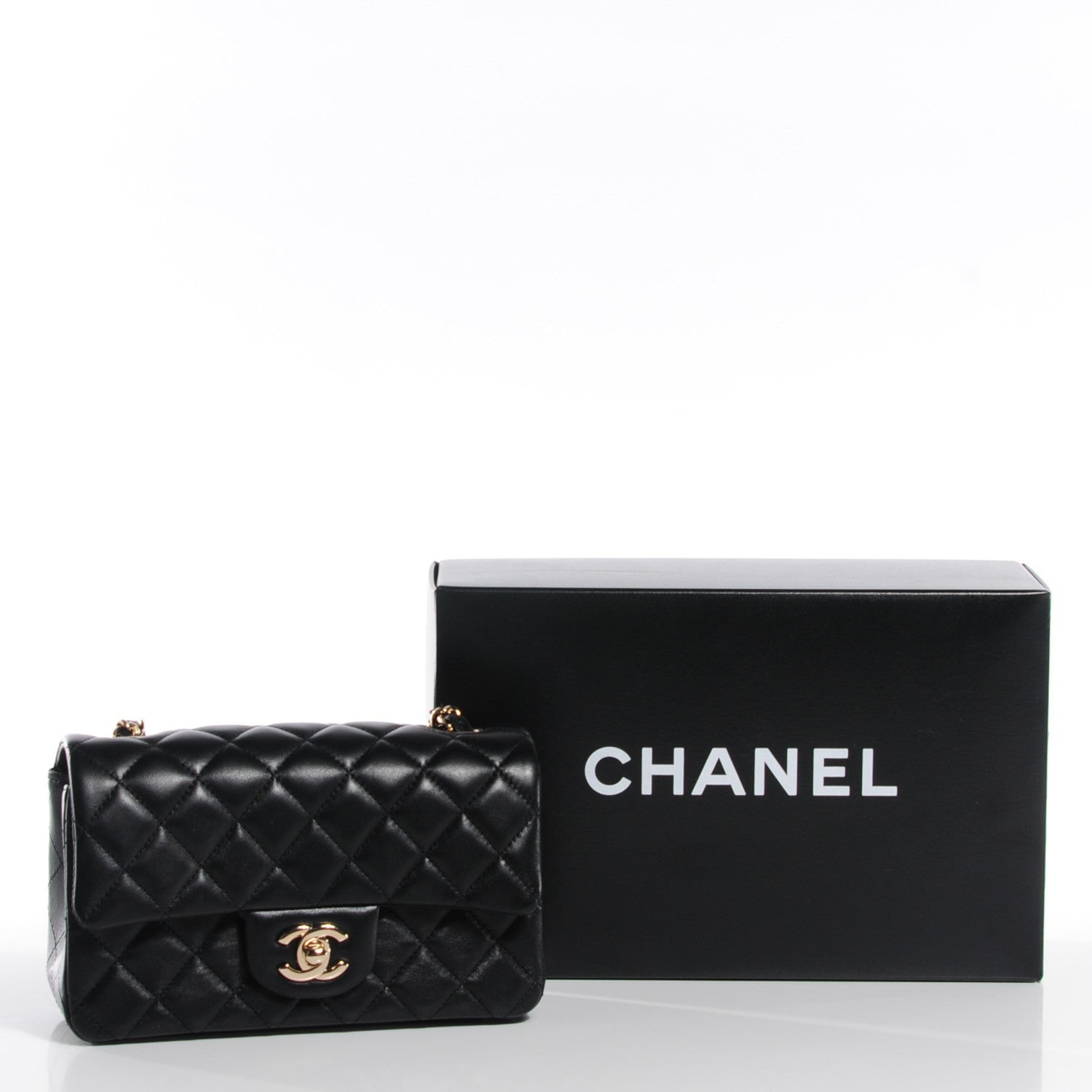 Chanel Lambskin Quilted Mini Rectangular Flap Black 5 of 9