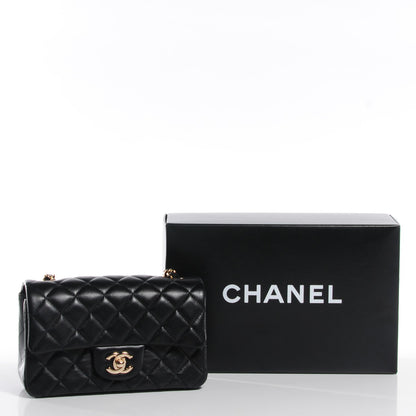 Chanel Lambskin Quilted Mini Rectangular Flap Black 5 of 9