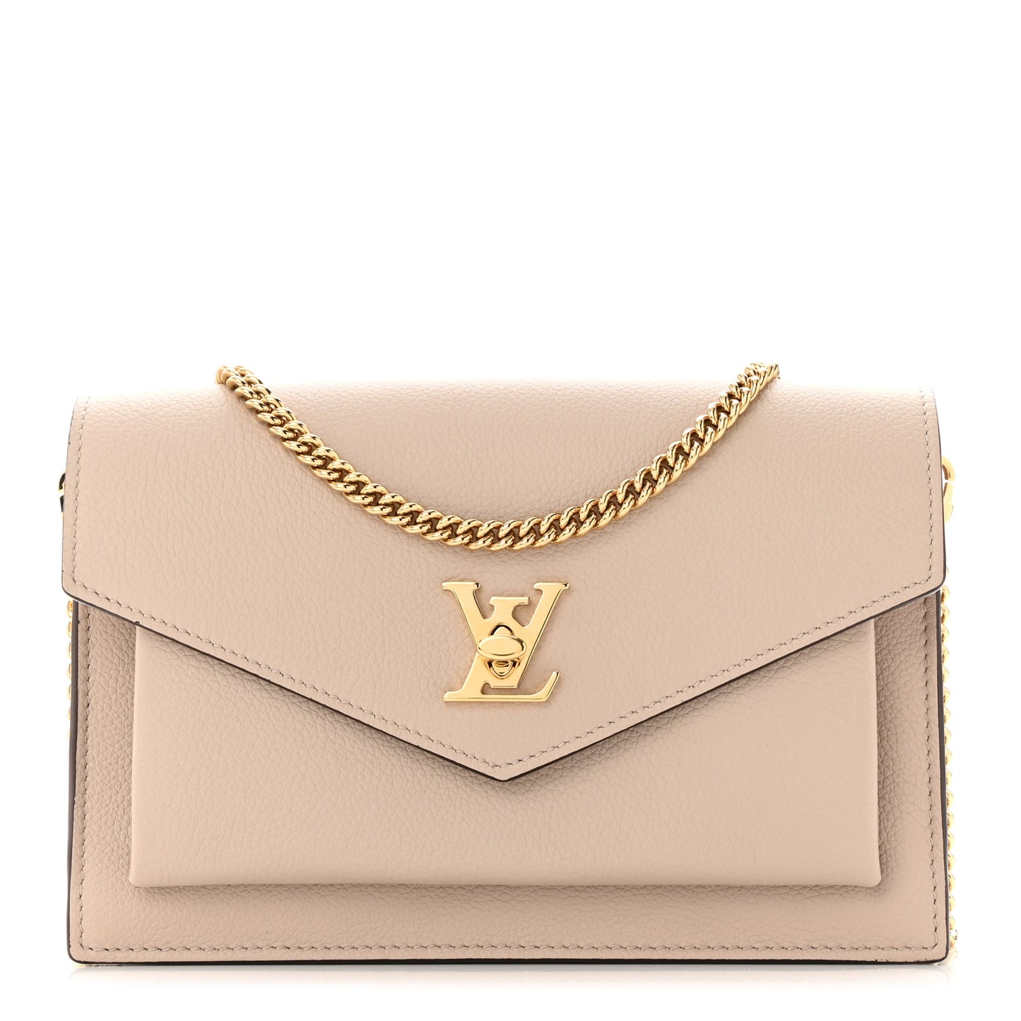 Soft Calfskin My Lockme Chain Pochette Greige
