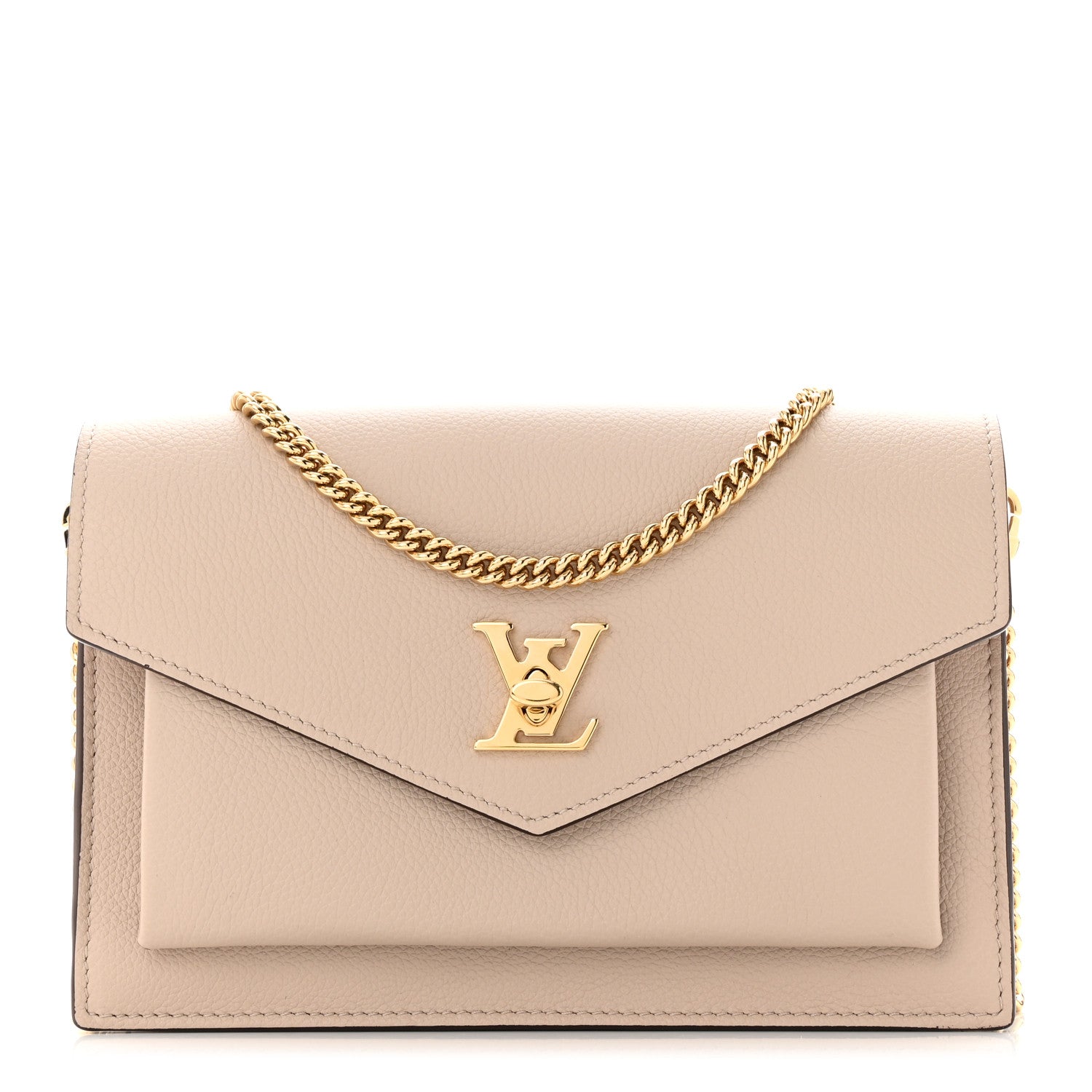 Louis Vuitton Soft Calfskin My Lockme Chain Pochette Greige 1 of 10