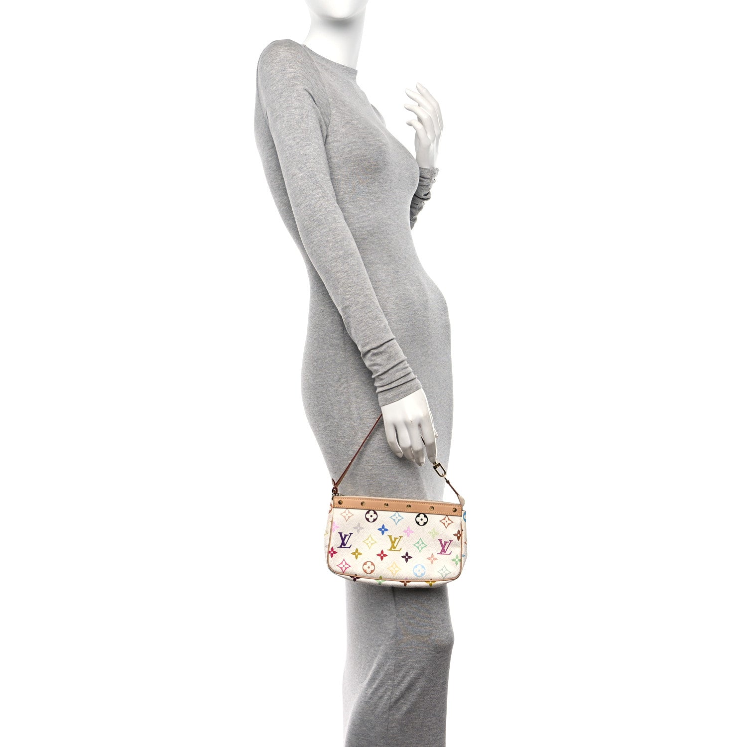 Louis Vuitton Monogram Multicolor Pochette Accessories White 2 of 12