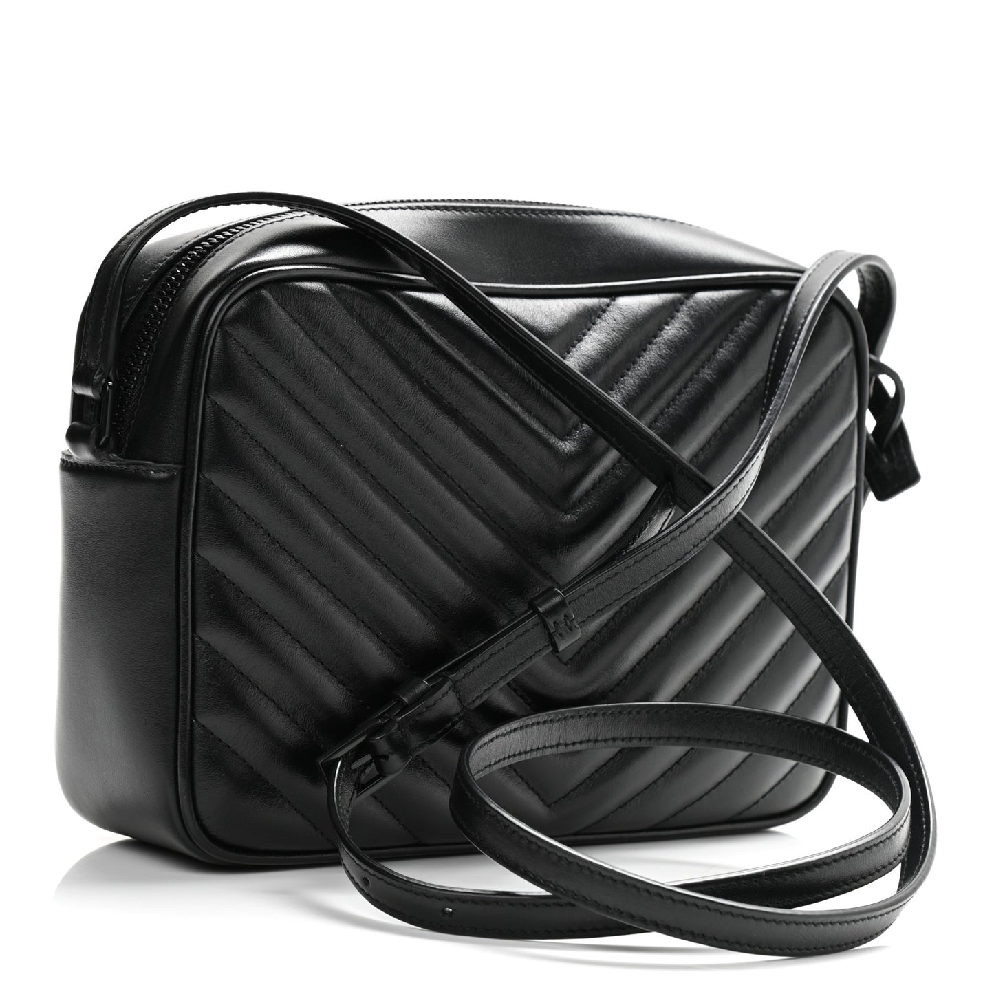 Calfskin Matelasse Monogram Lou Camera Bag Black