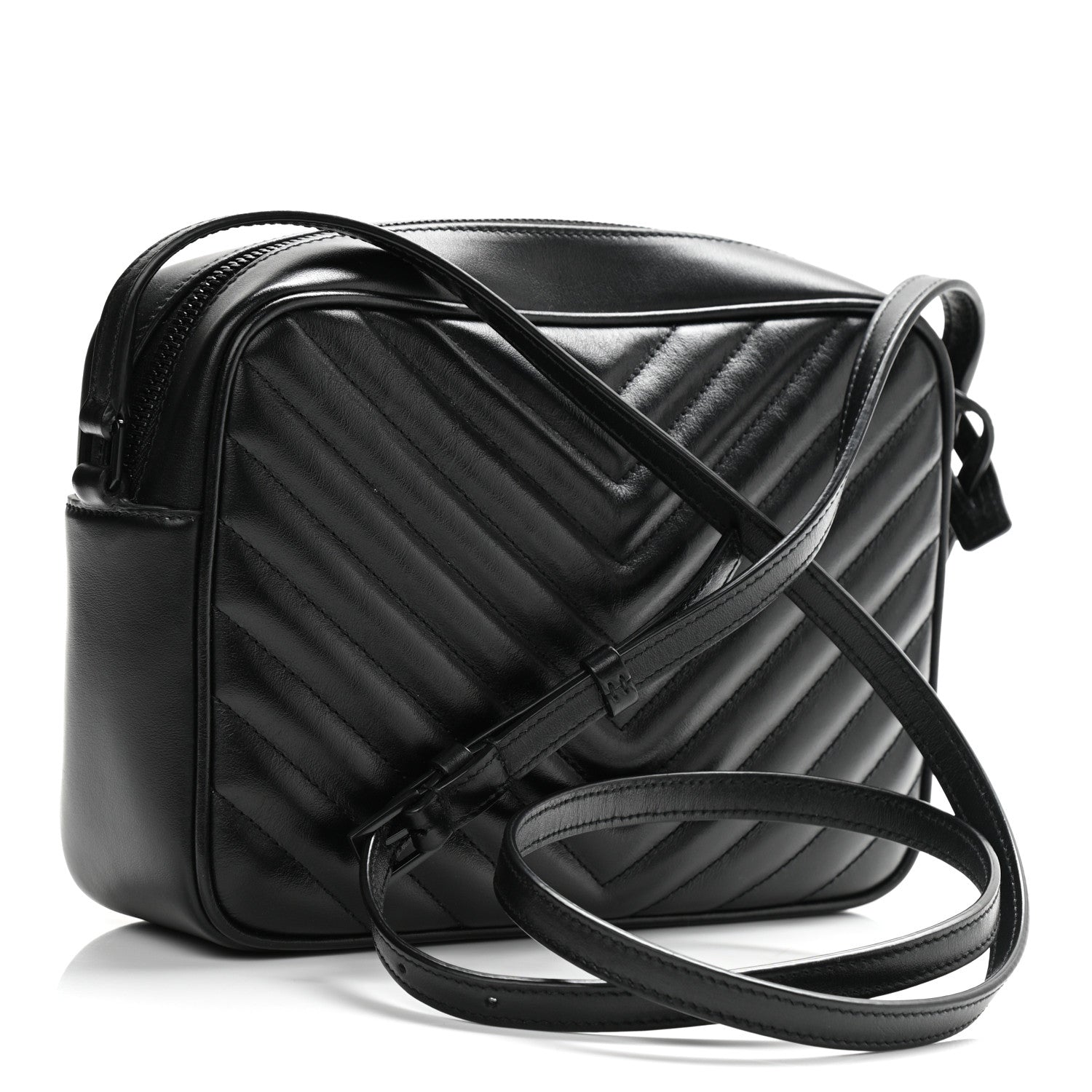 Saint Laurent Calfskin Matelasse Monogram Lou Camera Bag Black 3 of 10