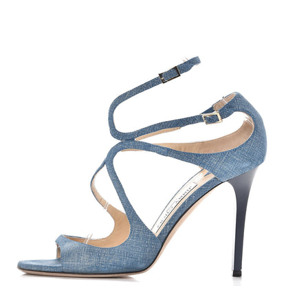 Jimmy Choo Denim Lang Sandals 38.5 Blue 1 of 15