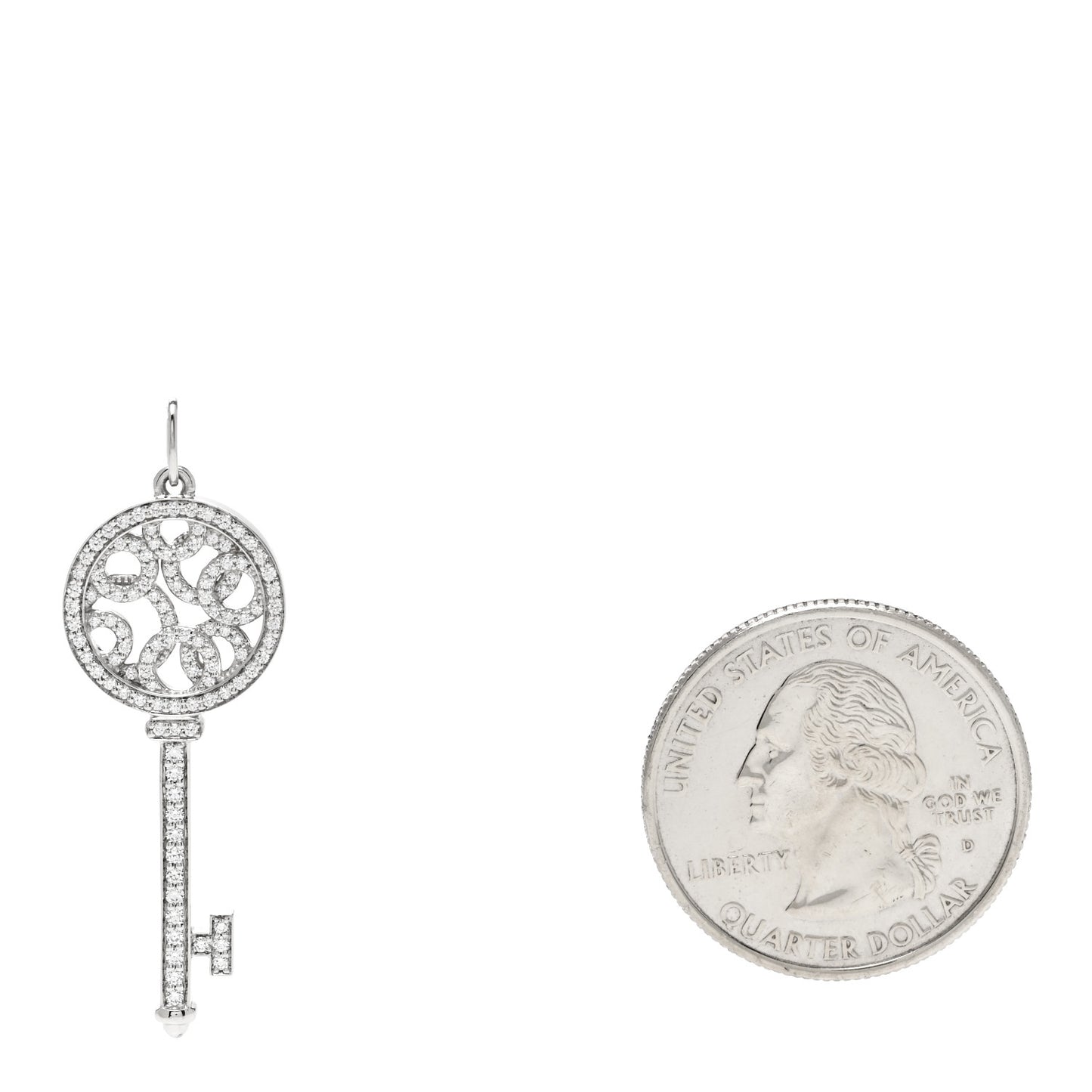 Platinum Diamond Small Bubbles Key Pendant