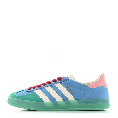 Gucci X ADIDAS Silk Duchesse Demetra Rubber Womens Gazelle Sneakers 7.5 Jade Capri Avio Off White 1 of 10