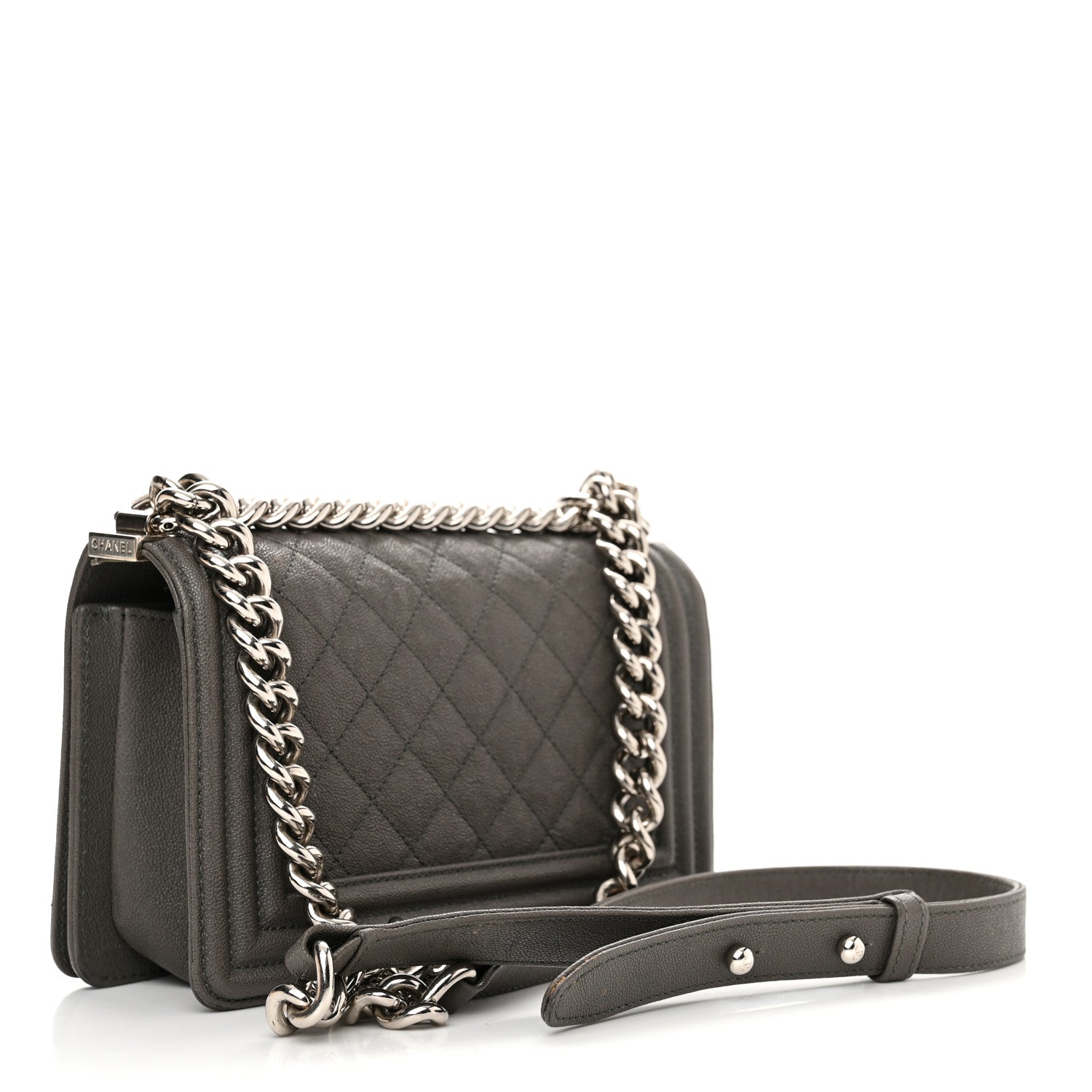 Chanel Caviar Quilted Small Boy Flap Grey 3 of 14