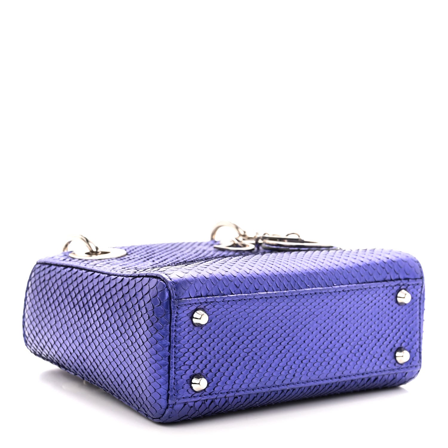 Christian Dior Metallic Snakeskin Mini Lady Dior Purple 4 of 13