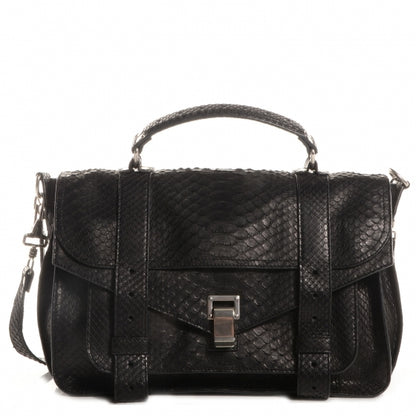 Proenza Schouler Python PS1 Medium Satchel Black 1 of 12