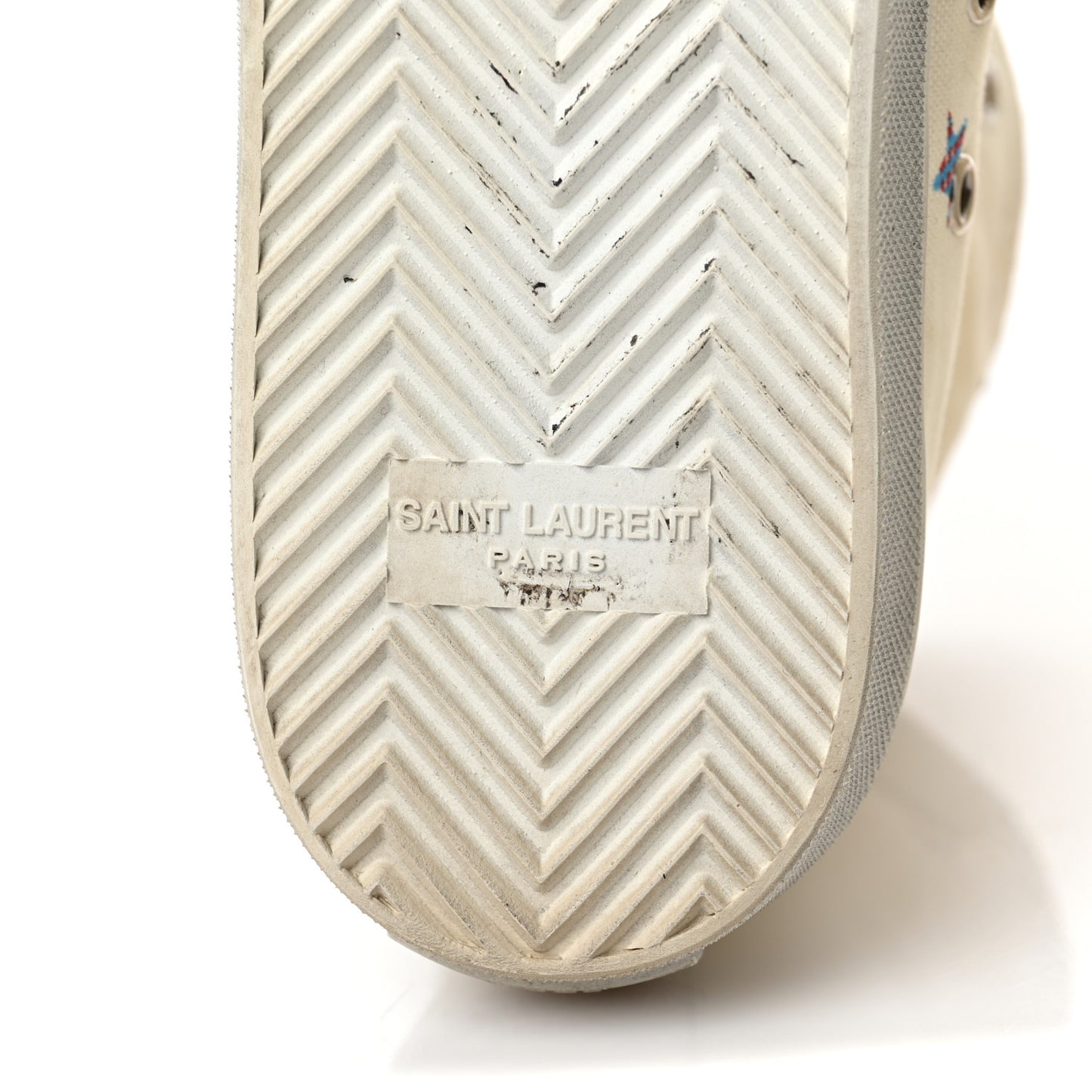 Canvas Fun-Star Print Bedford Hightop Sneakers 41 Cream