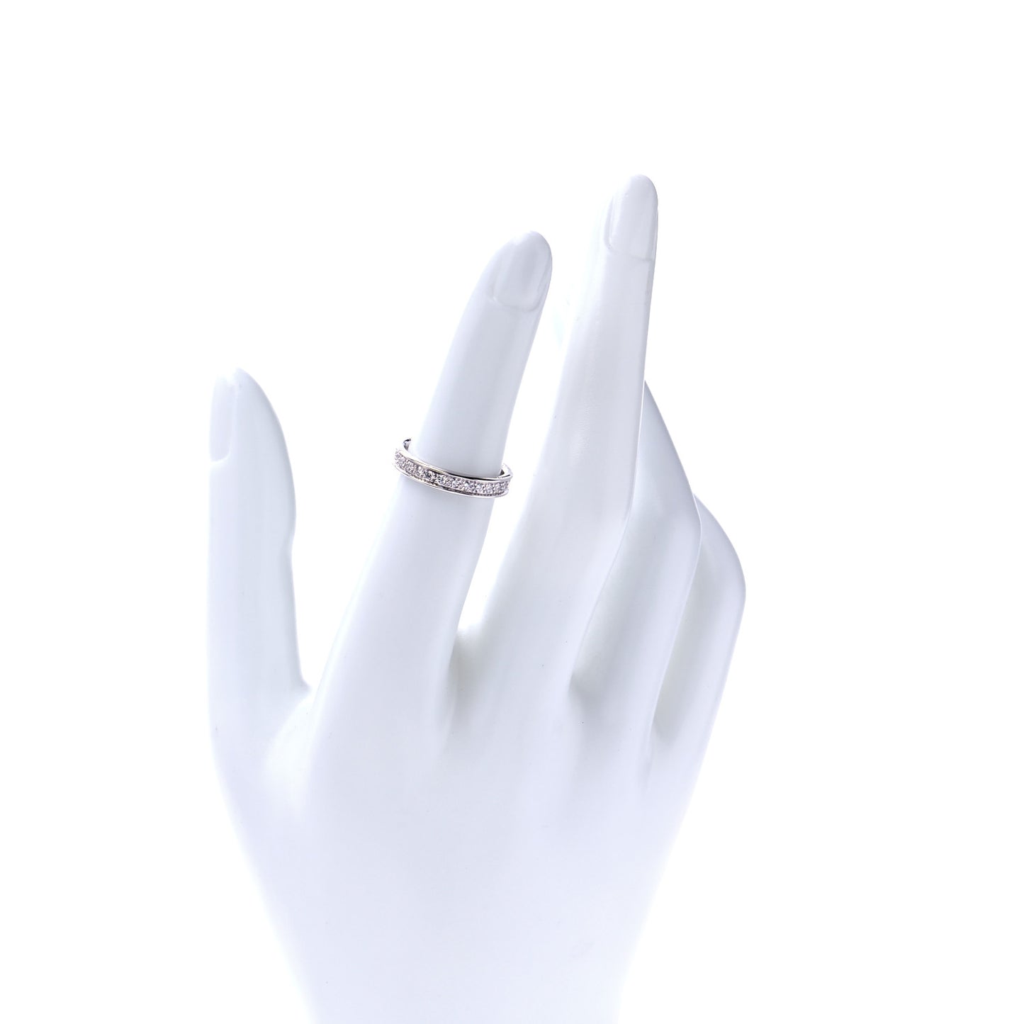 18K White Gold Diamond Ballerine Wedding Band Ring 49 5