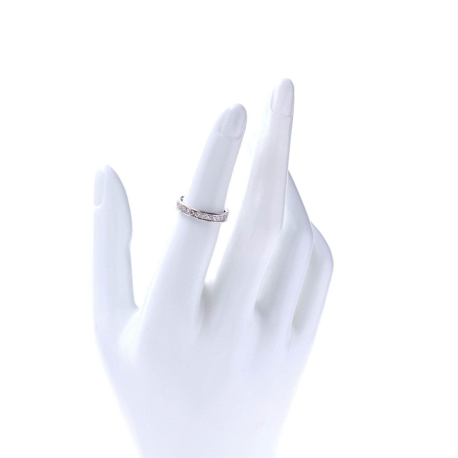 Cartier 18K White Gold Diamond Ballerine Wedding Band Ring 49 5 2 of 8