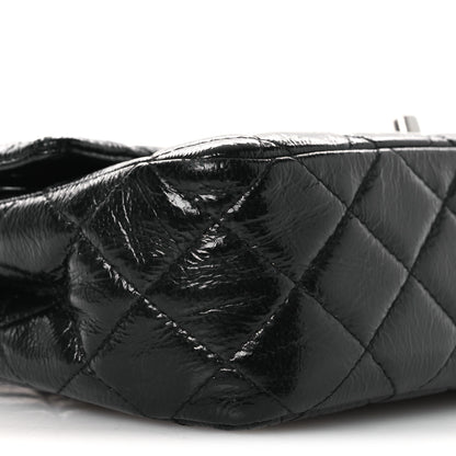 Chanel Distressed Patent Quilted Medium Double Flap Black 15 of 24