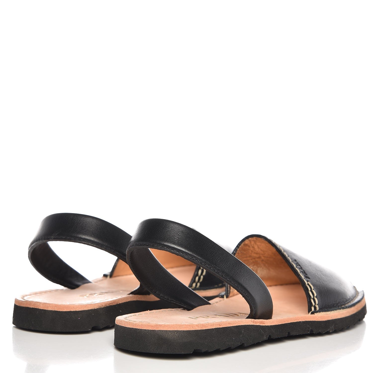 Prada Vitello Slingback Flat Sandals 37 Black 4 of 12