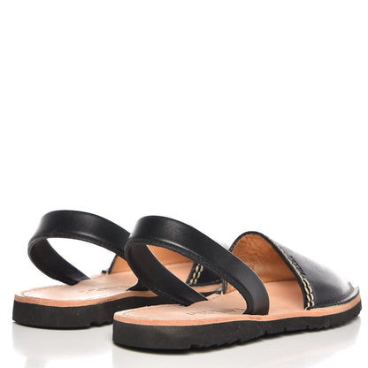 Prada Vitello Slingback Flat Sandals 37 Black 4 of 12