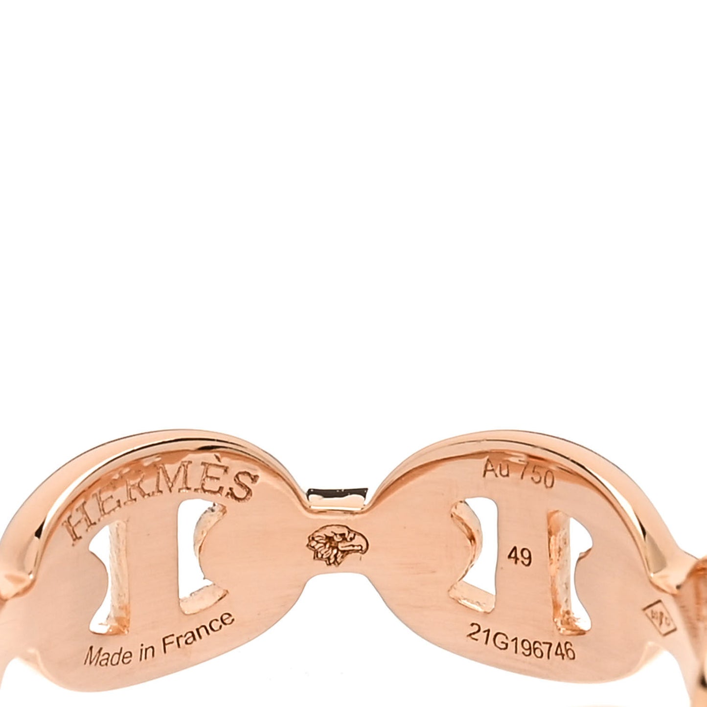 18K Rose Gold PM Chaine d'Ancre Enchainee Ring 49 4.75