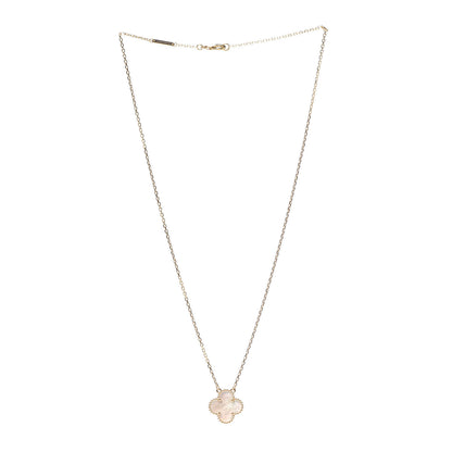 Van Cleef & Arpels 18K Yellow Gold Mother of Pearl Vintage Alhambra Pendant Necklace 3 of 8