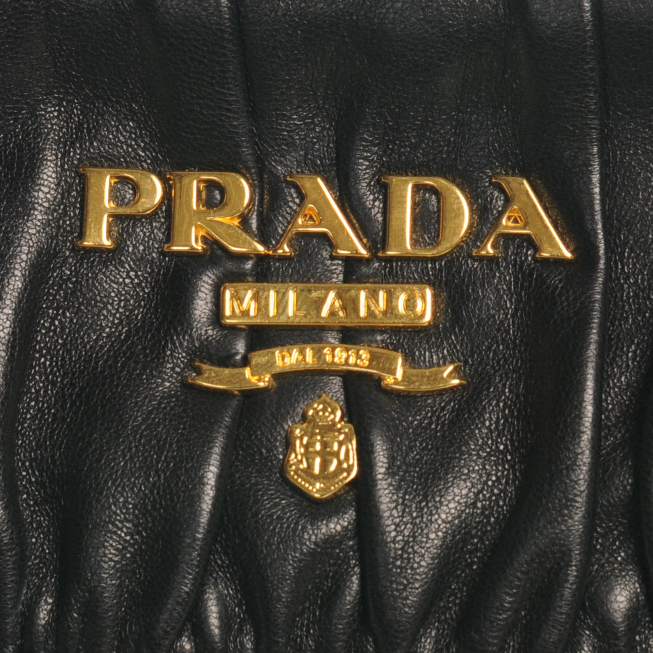 Nappa Leather Gaufre Framed Bag Nero Black