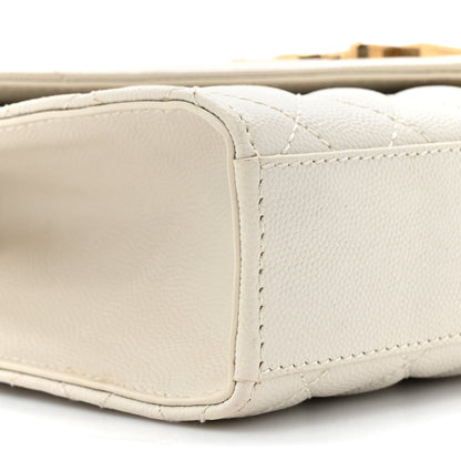 Saint Laurent Grain De Poudre Textured Mixed Matelasse Medium Triquilt Monogram Satchel Crema Soft 10 of 15