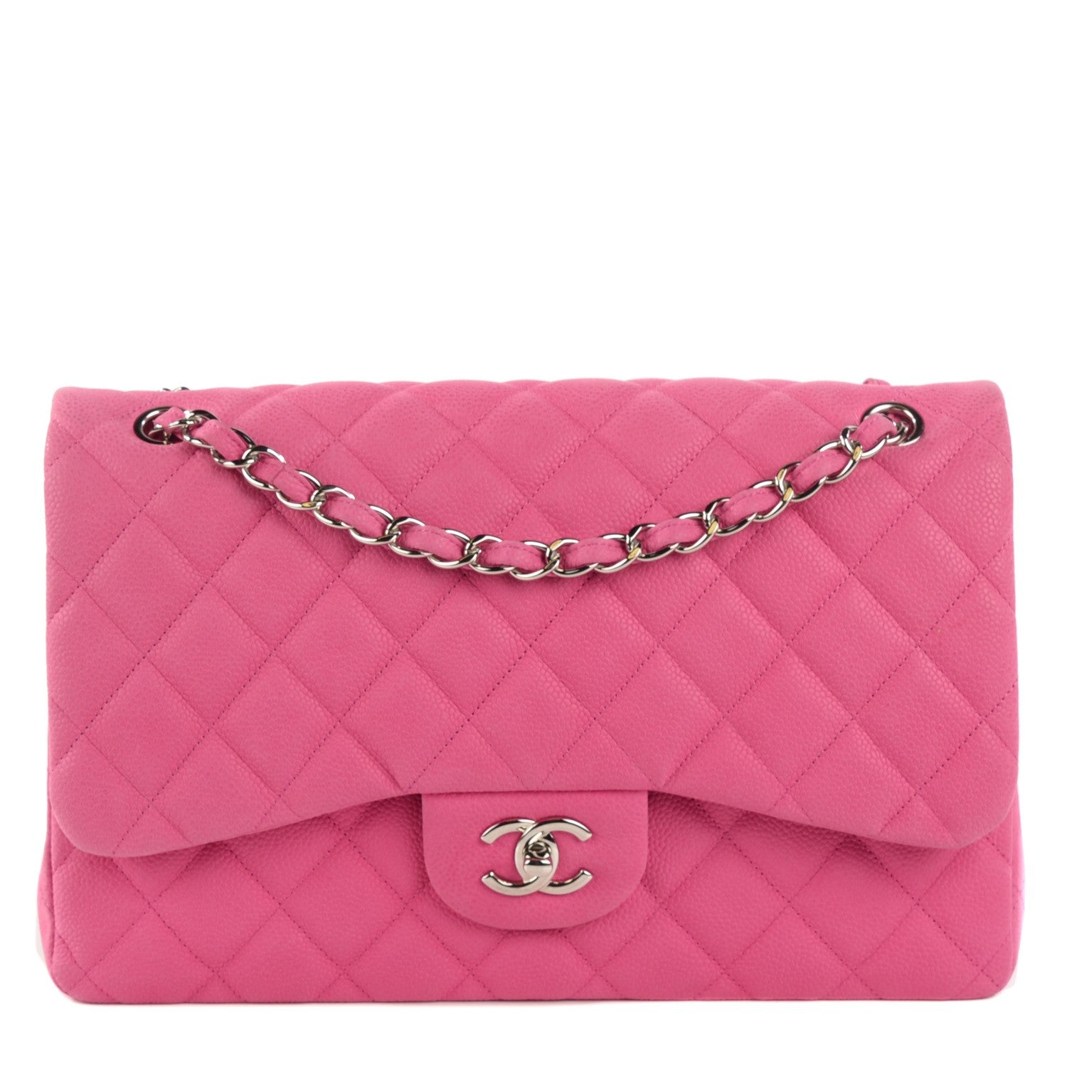Chanel Iridescent Caviar Quilted Jumbo Double Flap Pink 1 of 8