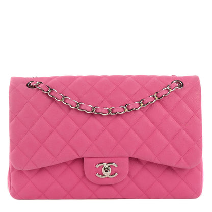 Chanel Iridescent Caviar Quilted Jumbo Double Flap Pink 1 of 8